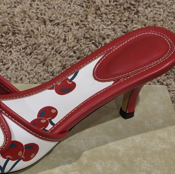 NWT Cherry Kitten Heel Sandals. Womens Size 8. Heel height is 2.3 inches. - Picture 12 of 16